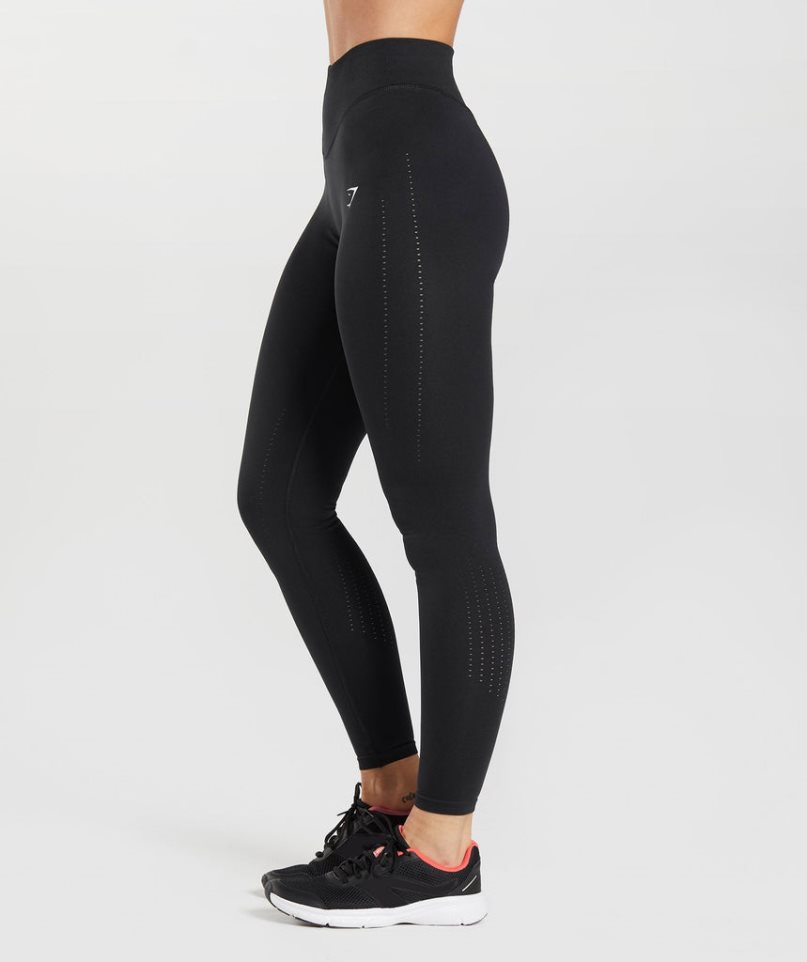 Legginsy Gymshark Sweat Seamless Sculpt Damskie Czarne | PL 125TNC